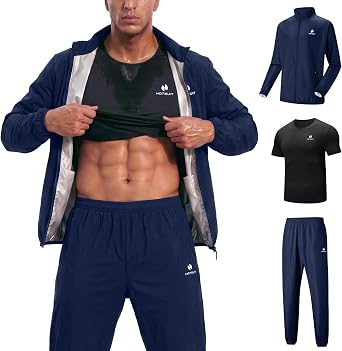 HOTSUIT 3-Piece Sauna Suit for Men Dry Fit Shirt for Running