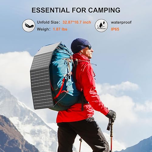 Miniatura 8 de MARBERO - Generador solar de 148 Wh con panel solar incluido, estación de energía portátil de 200 W con panel solar plegable de 40 W, set para