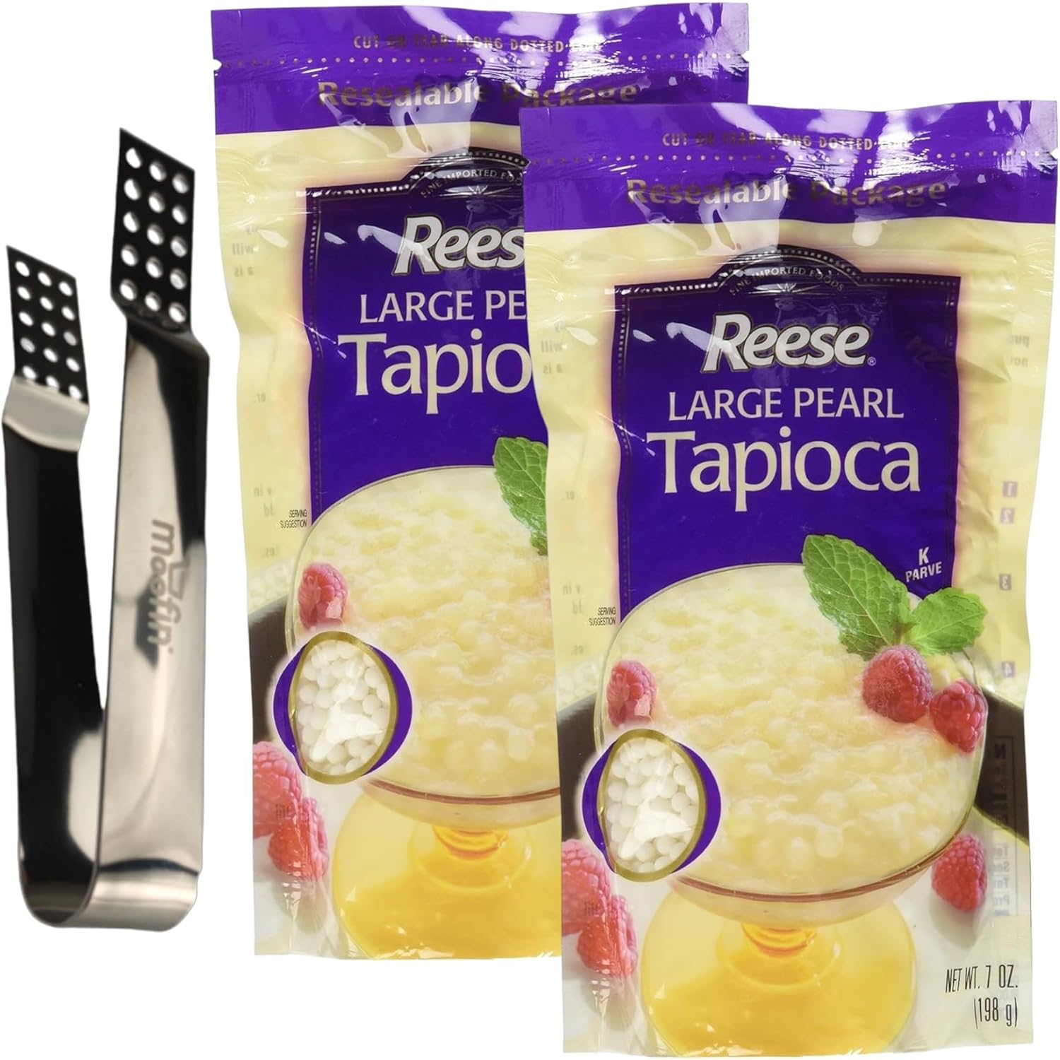 Reese Large Pearl Tapioca Pearls, 0.44 Pounds, with Moofin