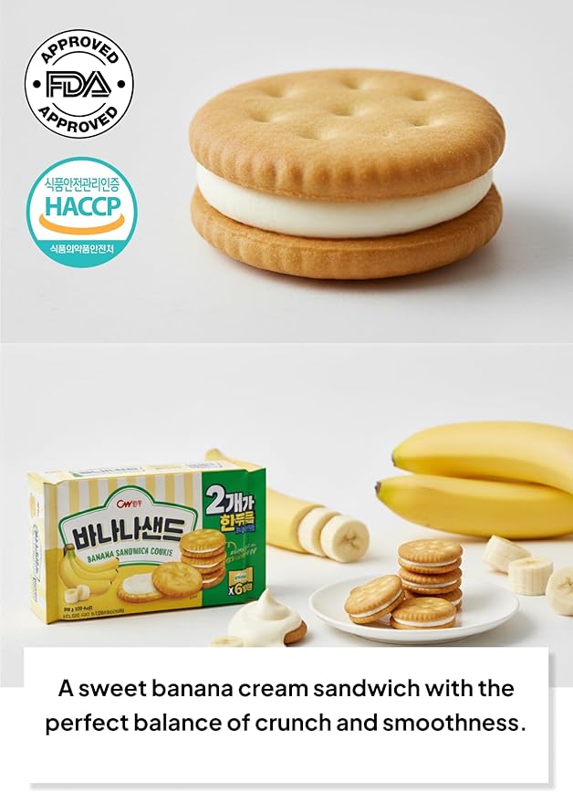 Galletas Sandwich de Plátano Coreanas, Paquete Familiar 1+1 (6 Paquetes x 2) miniatura 3
