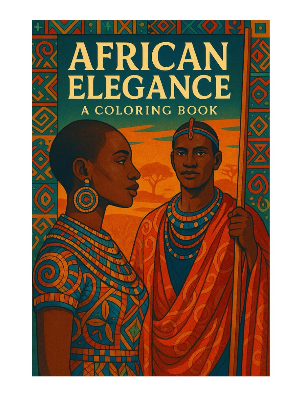 African Elegance: Colouring book