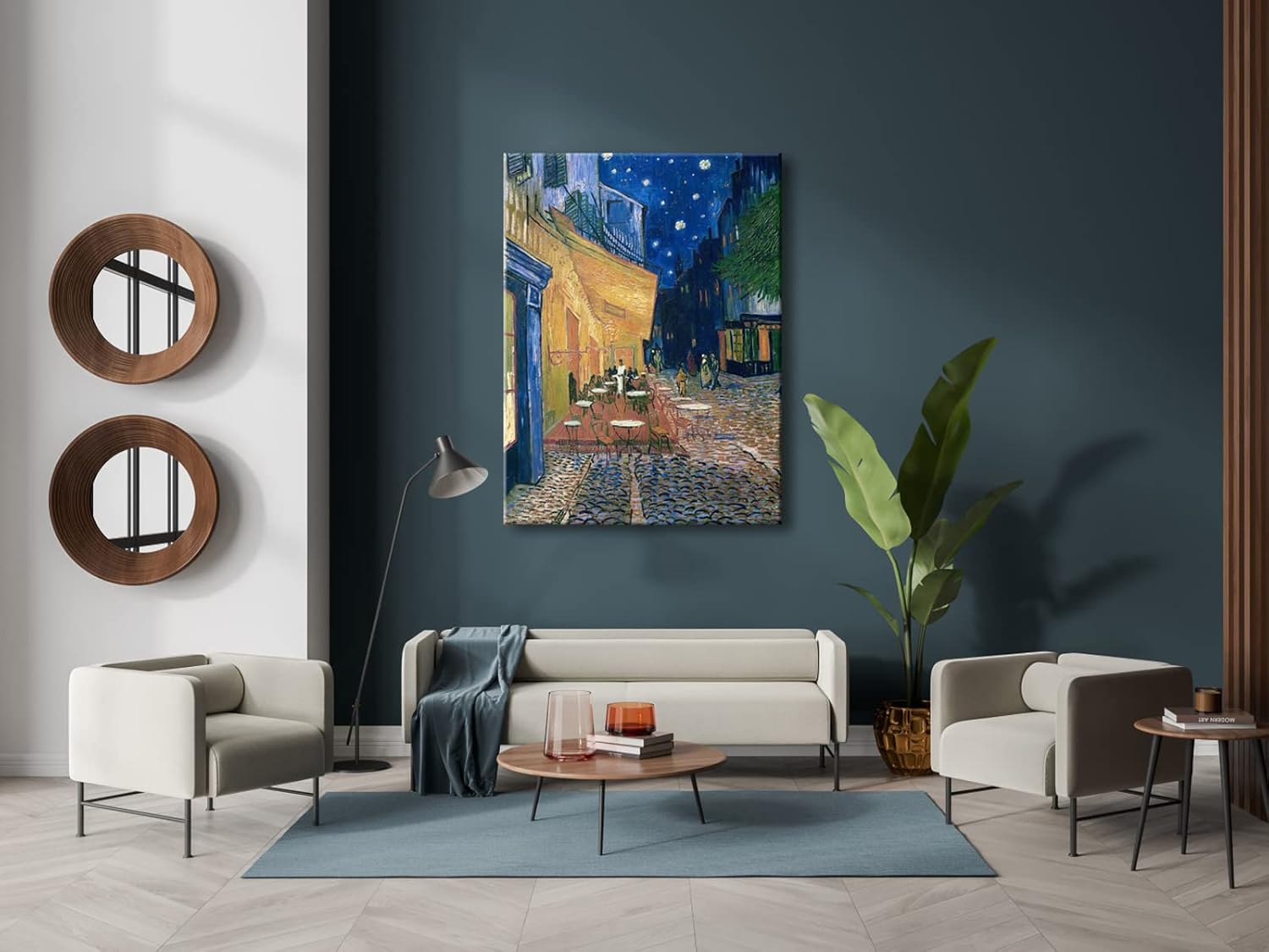 Wieco Art Large Wall Art Canvas Prints of Cafe Terrace at Night Canvas Prints Wall Art by Van Gogh Paintings Reproduction Abstract Artwork for Home Office Bedroom Decoration