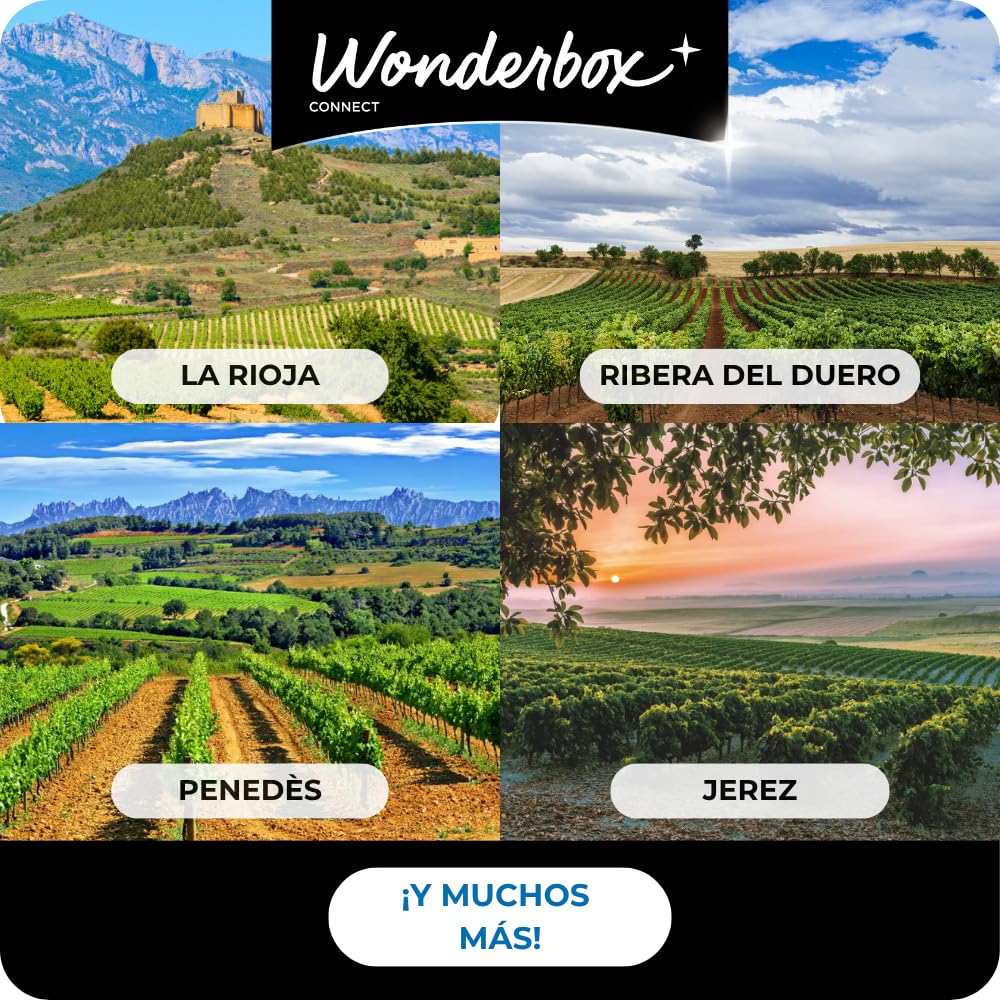 WONDERBOX – Cofre Regalo Escapada Entre viñedos - 1 o 2 Noches para 2 Personas - Escapada para Parejas - Regalar experiencias - Hoteles Cerca de Las regiones vinicolas más Bonitas de España