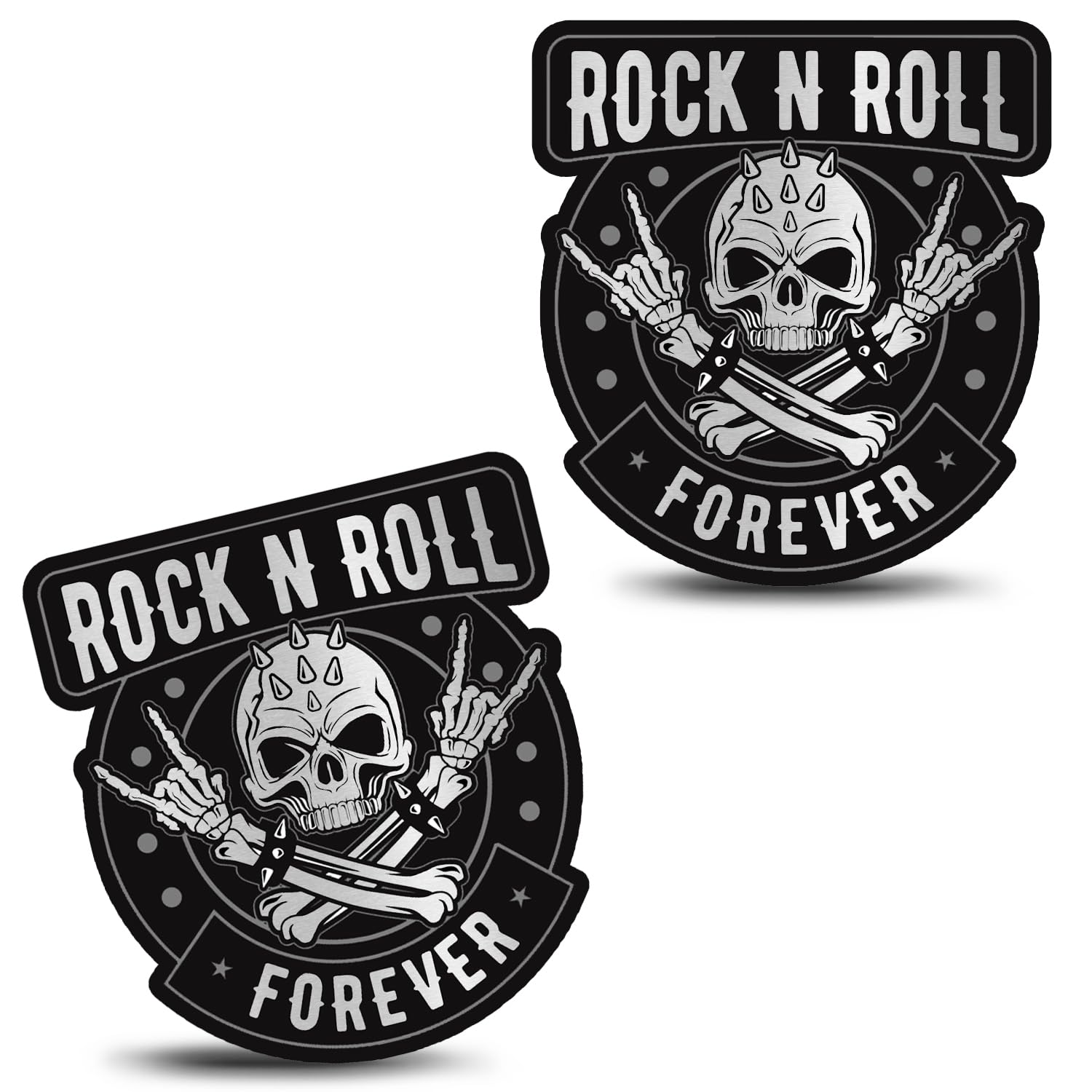 Skino Eu 2 sztuki Vinyl Czaszka Naklejka samochodowa Heavy Metal Rock & Roll Bezpieczeństwo Samochód Motocykl Rower Zderzak Drzwi Okna B 2