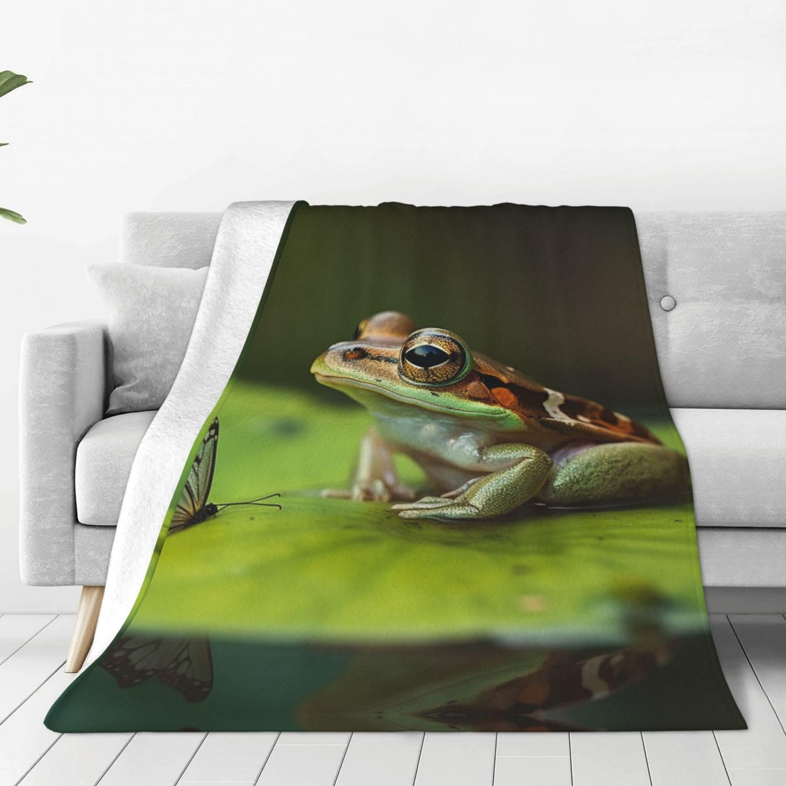 Couverture grenouille flanelle douce plaid canapé 150x130cm