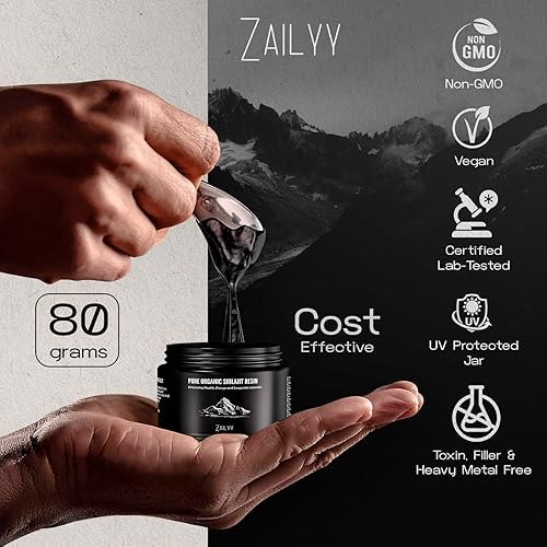 Miniatura 5 de Suplemento de resina Shilajit orgánica pura del Himalaya de 2.82 oz  Probado en laboratorio y natural  Grado premium con ácido fúlvico y minerales