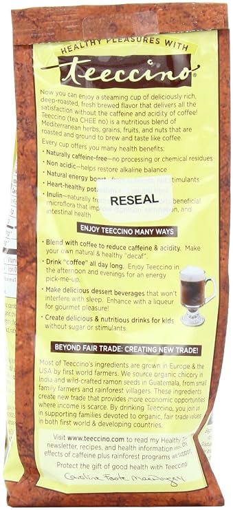 Teeccino Herbal Coffee, Mediterranean Vanilla Nut, Caffeine-Free, 11-Ounce Bags (Pack of 3)