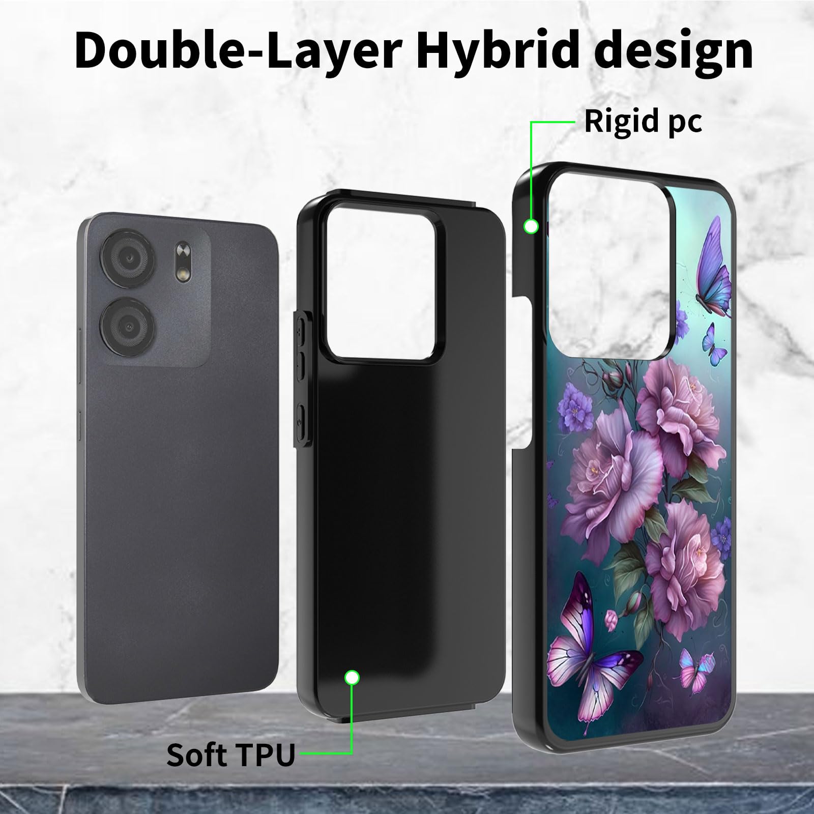 Amazon.com: for Blu VIEW5 Case,for Blu View 5 Phone Case,with Tempered Glass Screen Protector,Dual Layer Hard PC & Soft TPU Bumper Shockproof Protective Case for BLU View 5 B160V,Pink Butterfly Flower-579 : Amazon.com: for Blu VIEW5 Case,for Blu View 5 Phone Case,with Tempered Glass Screen Protector,Dual Layer Hard PC & Soft TPU Bumper Shockproof Protective Case for BLU View 5 B160V,Pink Butterfly Flower-579 :
