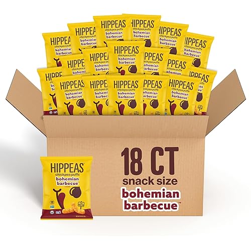Vista 10 de HIPPEAS Chickpea Puffs, Groovy White Cheddar, aperitivos sin gluten, sin lácteos, vegano, 0.8 onzas, paquete de 18, 0.11 onzas de proteína, 0.07 oz