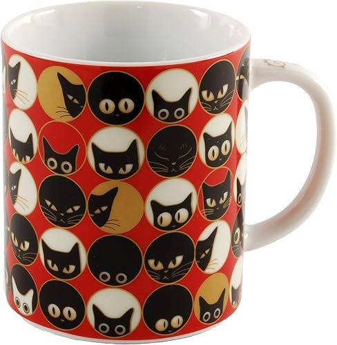 Miya Taza de ojos de gato, color rojo