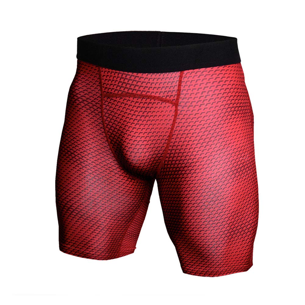 BaronHong 3D Snake Skin męskie spodenki kompresyjne Quick Dry Enge do biegania, treningu, studia fitness (czerwone, L)