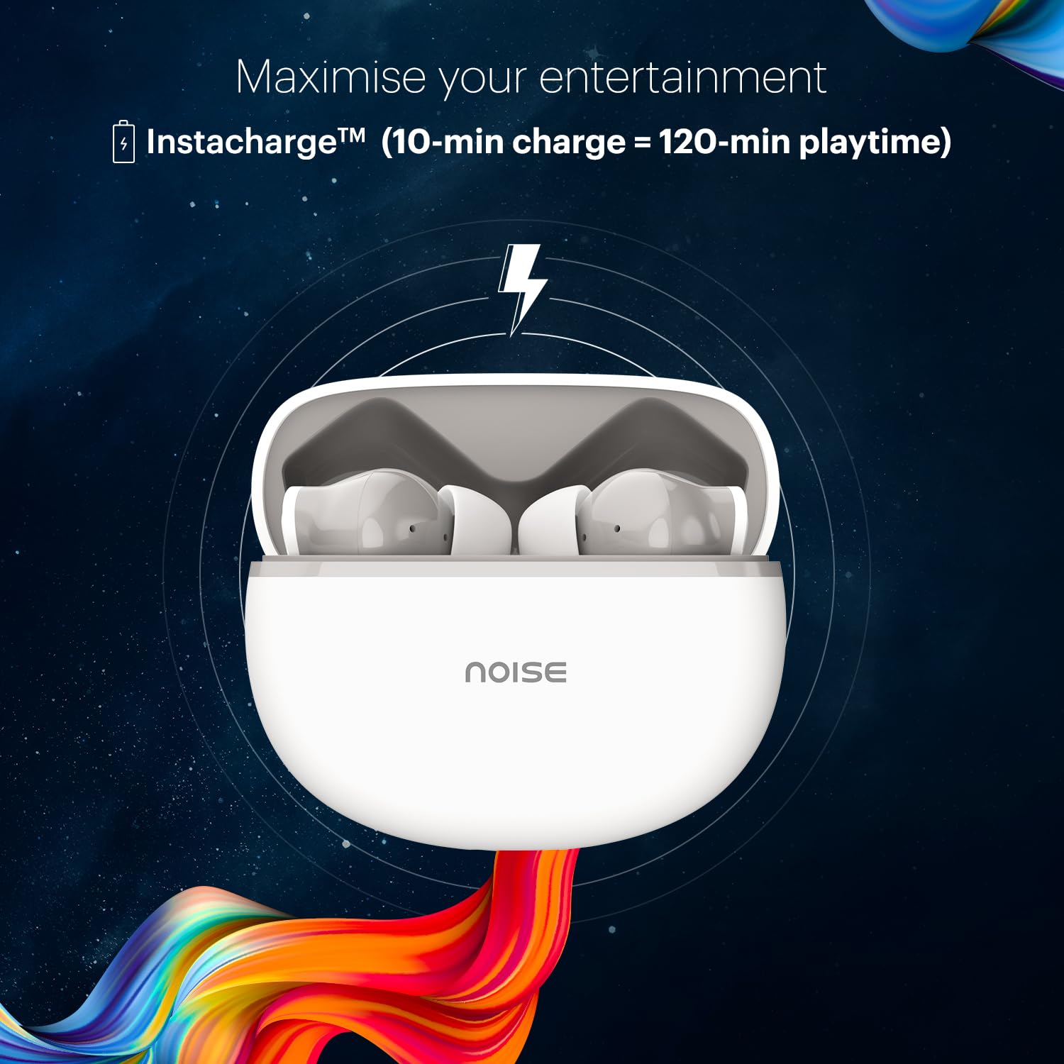 Noise Buds VS102 Plus Wireless Earbuds, Bluetooth Earbuds with 70H Playtime, Quad Mic ENC for Clear Calls, 11mm Drivers, Deep Bass, Instacharge, Bluetooth v5.3 (Calm White) — Amazon image 6