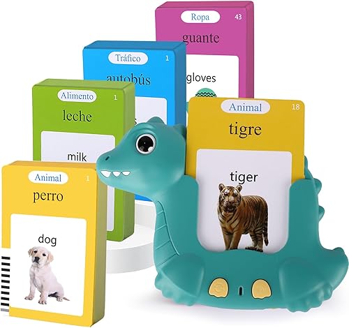 Tarjetas didácticas parlantes en español e inglés, 224 palabras visuales, aprender español para niños, juguetes sensoriales interactivos para