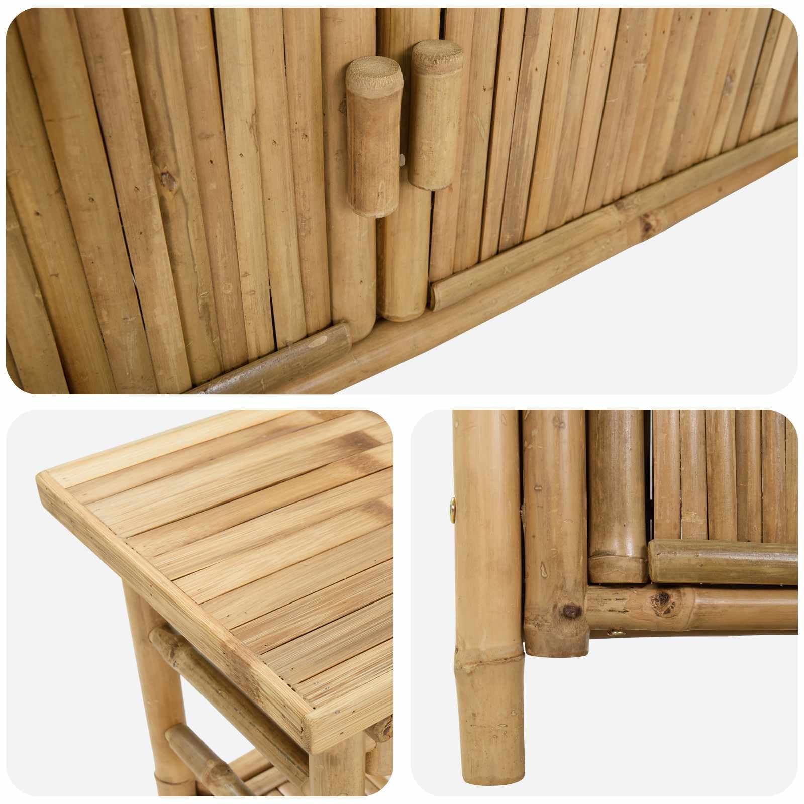 vidaXL Tavolo consolle con lo scaffale Naturale 80 x 35 x 75 cm Bambù