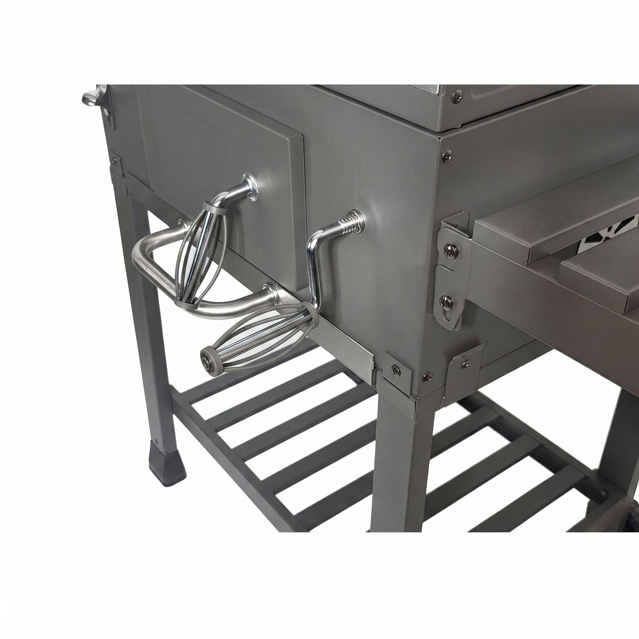 ACTIVA Holzkohlegrill Angular Guss inkl. Gusseisenrost & wetterfester Abdeckhaube I Holzkohlegrill mit Deckel, verstellbarer Kohlewanne & Thermometer I Grillwagen