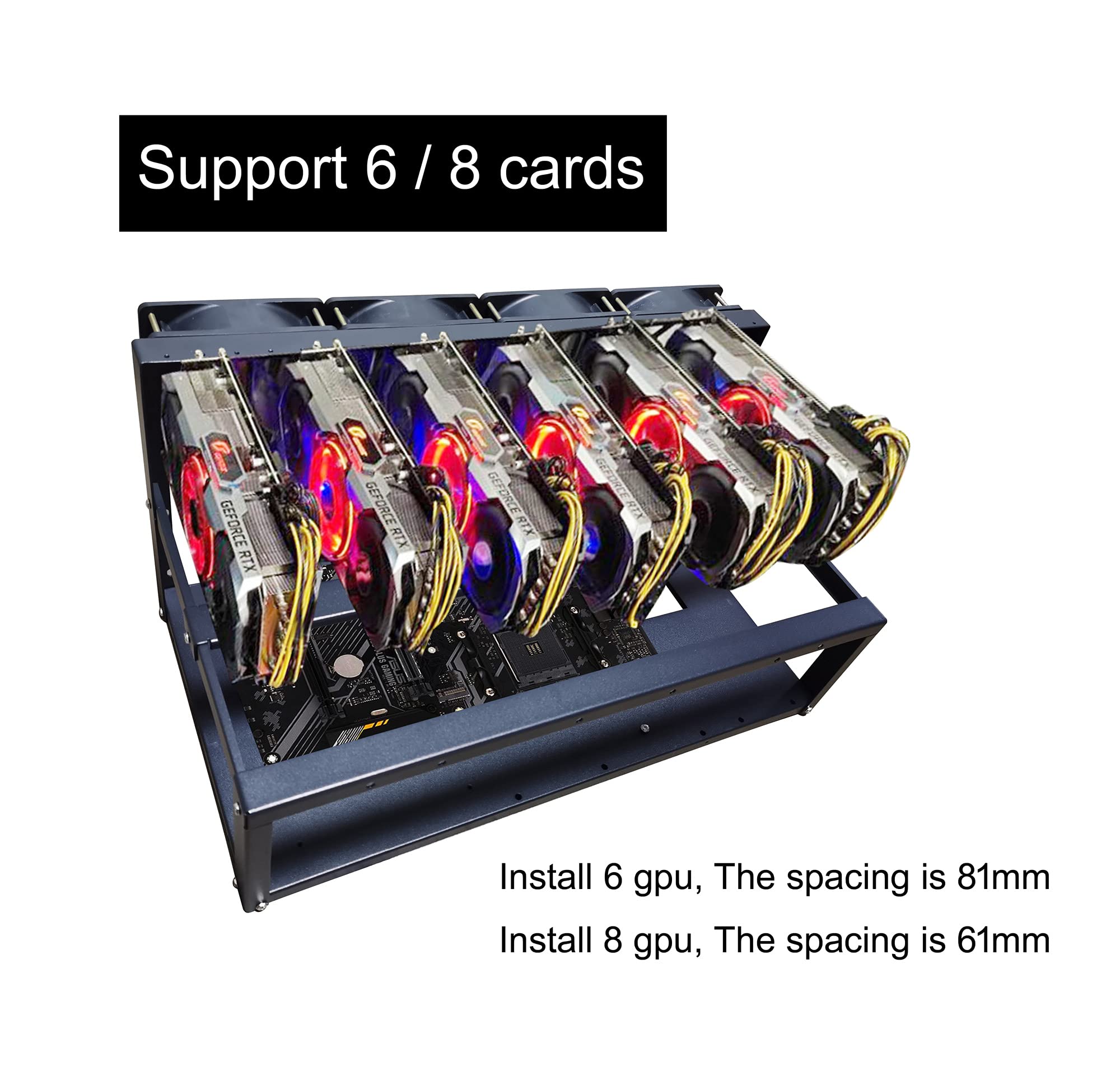 Amazon.com: Marco de plataforma de minería con destornillador, 6/8 GPU minero  minero Rack Rig Case acero al aire libre PC PC caja para moneda Bitcoin  Crypto Coin ETH/ETC/ZEC : Electrónica