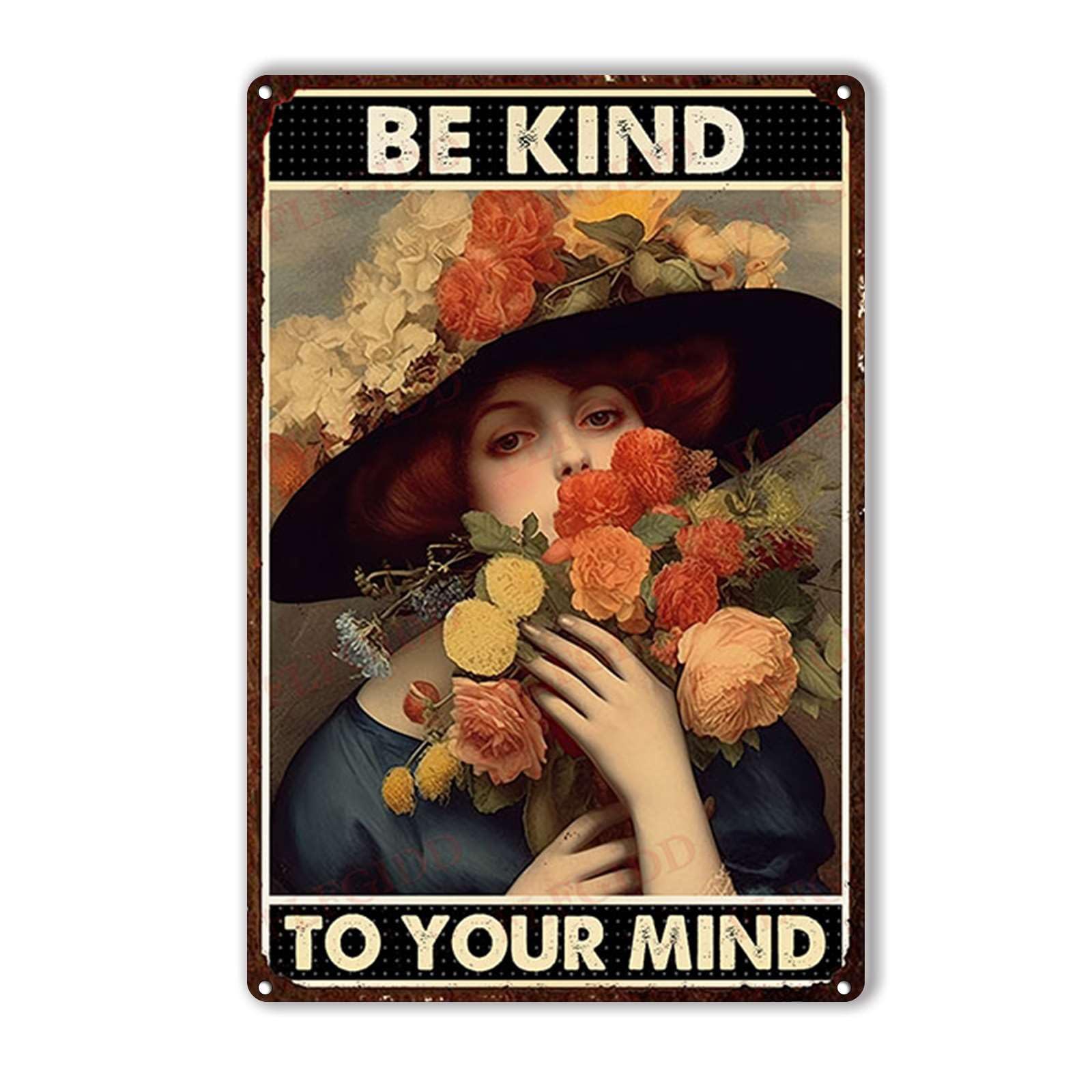 Anceky Be kind to your mind Metal Tin Sign Retro Signs Wall Decor for Home Kitchen Yard Outdoor Cafe 12×16 Inch