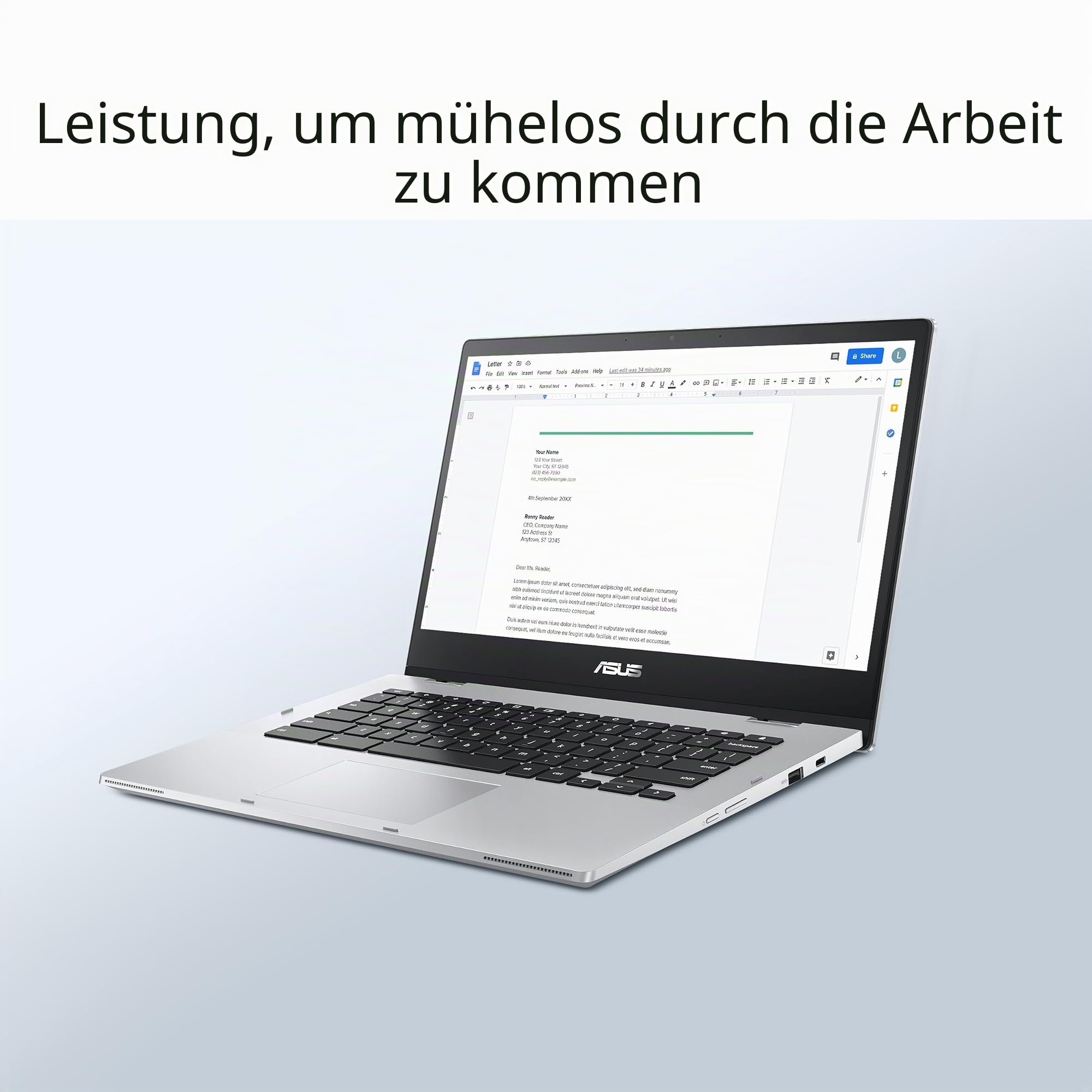 ASUS Chromebook Flip CX1 Convertible Laptop, 14 Zoll FHD NanoEdge 360-Grad-Touchscreen, Intel Celeron N4500 Prozessor, 128 GB eMMC-Speicher, 8 GB RAM, ChromeOS, Transparentes Silber, CX1400FKA-AS88FT
