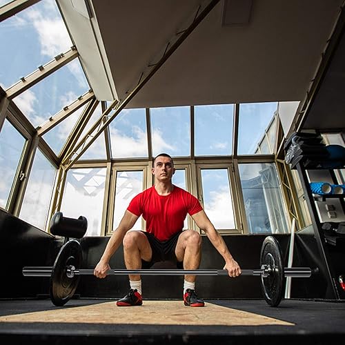 Miniatura 6 de PEXMOR Barra olímpica Barbell de 57 pies, barra de levantamiento de pesas olímpico de 1.102 in, agarre de 600700 libras, barra de capacidad para