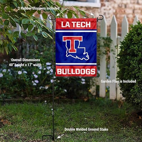 Miniatura 2 de College Flags & Banners Co. Louisiana Tech Bulldogs - Soporte para bandera y bandera