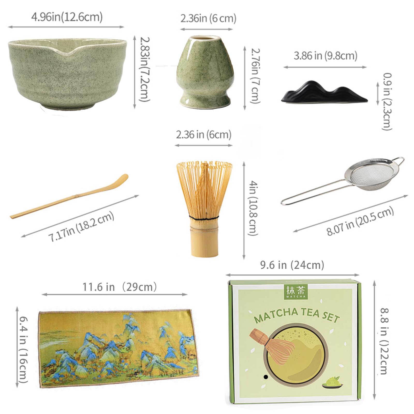 Matcha Kit Starter Set Mokka Grün