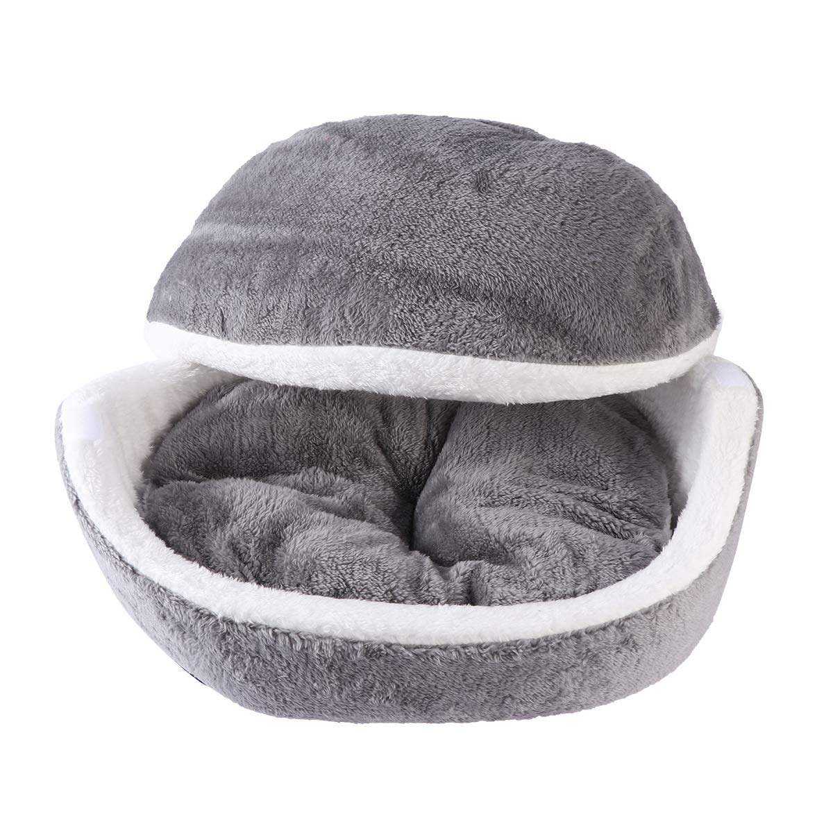 Lit semi-couvert pour chiot et chat chaud VICASKY avec coussin
