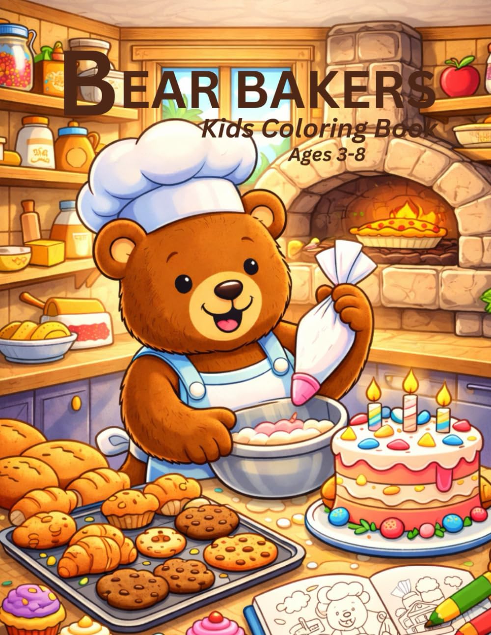 Bear Baker: bear coloring book for kids. sweet adventure, coloring book