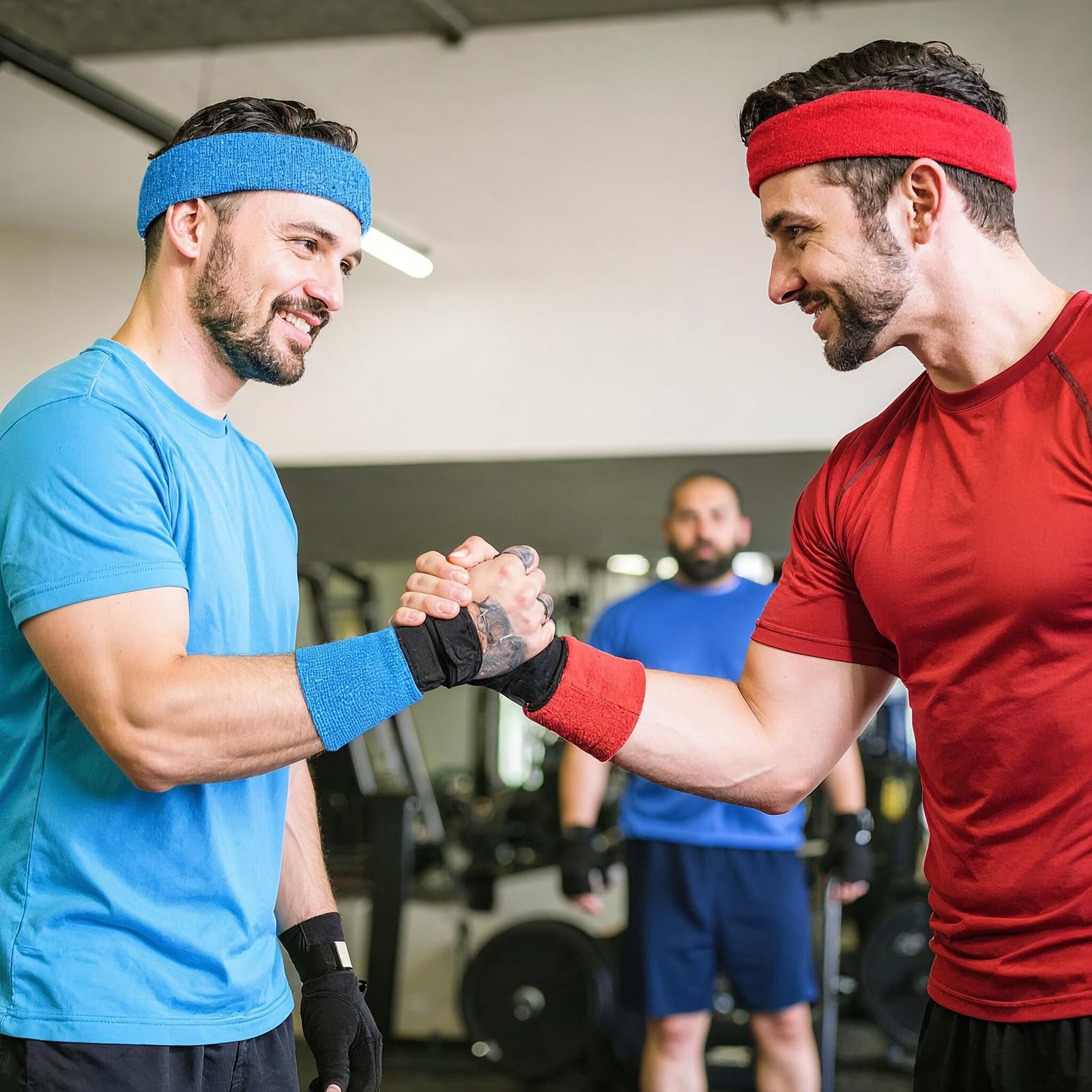 Yolev 3-częściowy zestaw opasek przeciwpotnych, sportowa opaska na głowę i opaski na nadgarstek, zestaw 1 opaska na głowę i 2 opaski na nadgarstek, dla atletycznych mężczyzn i kobiet, czarna i neonowa
