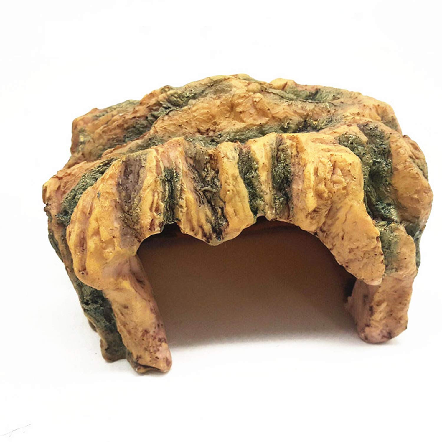 WorldCare® Reptile Cave Resin Bas Platform Shaped DIY Hides Fish Tank Ornament for Terrarium Lizards s Amphibians Fish Landscape De ation-CS-A-46308