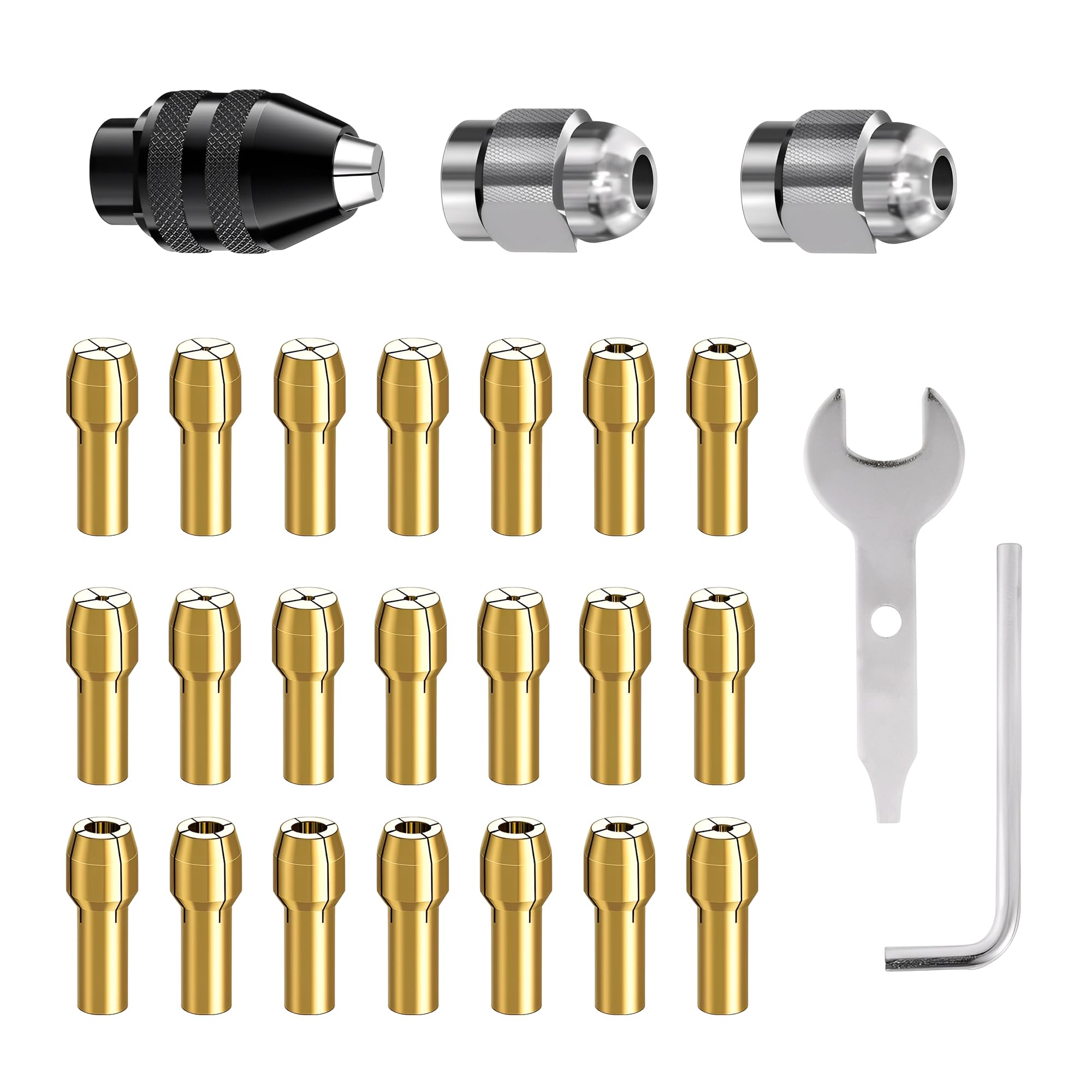 26PCS Drill Chuck Collet Set Compatible with Rotary Tool, for Everyday Use