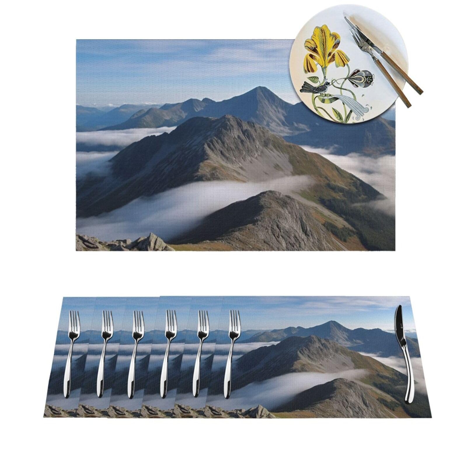 Set de table en PVC tressé haut de gamme au motif géométrique chic pour dîner