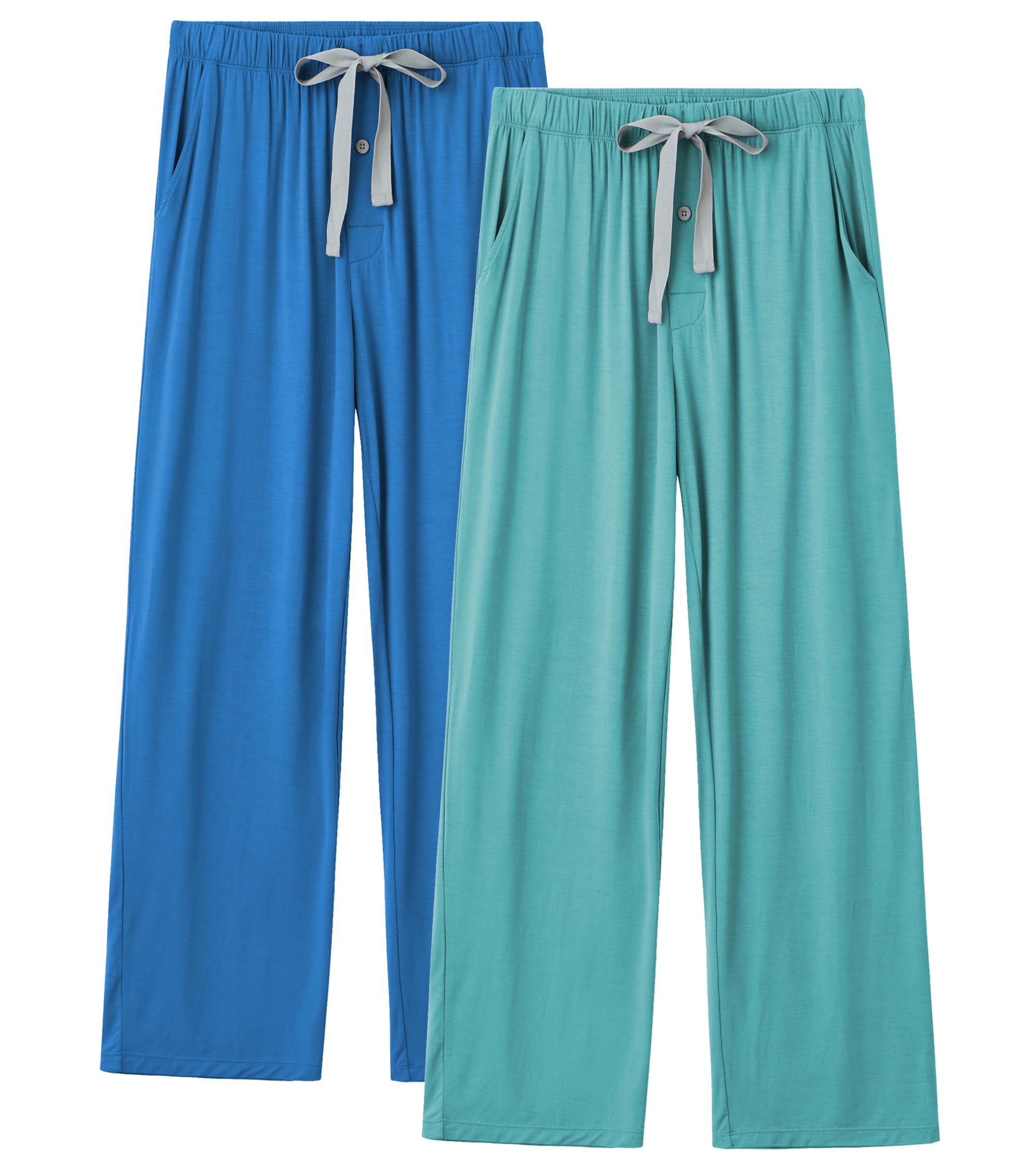 Herren Pyjama Hose Bambusviskose Sommer Leicht Loungehose Taschen