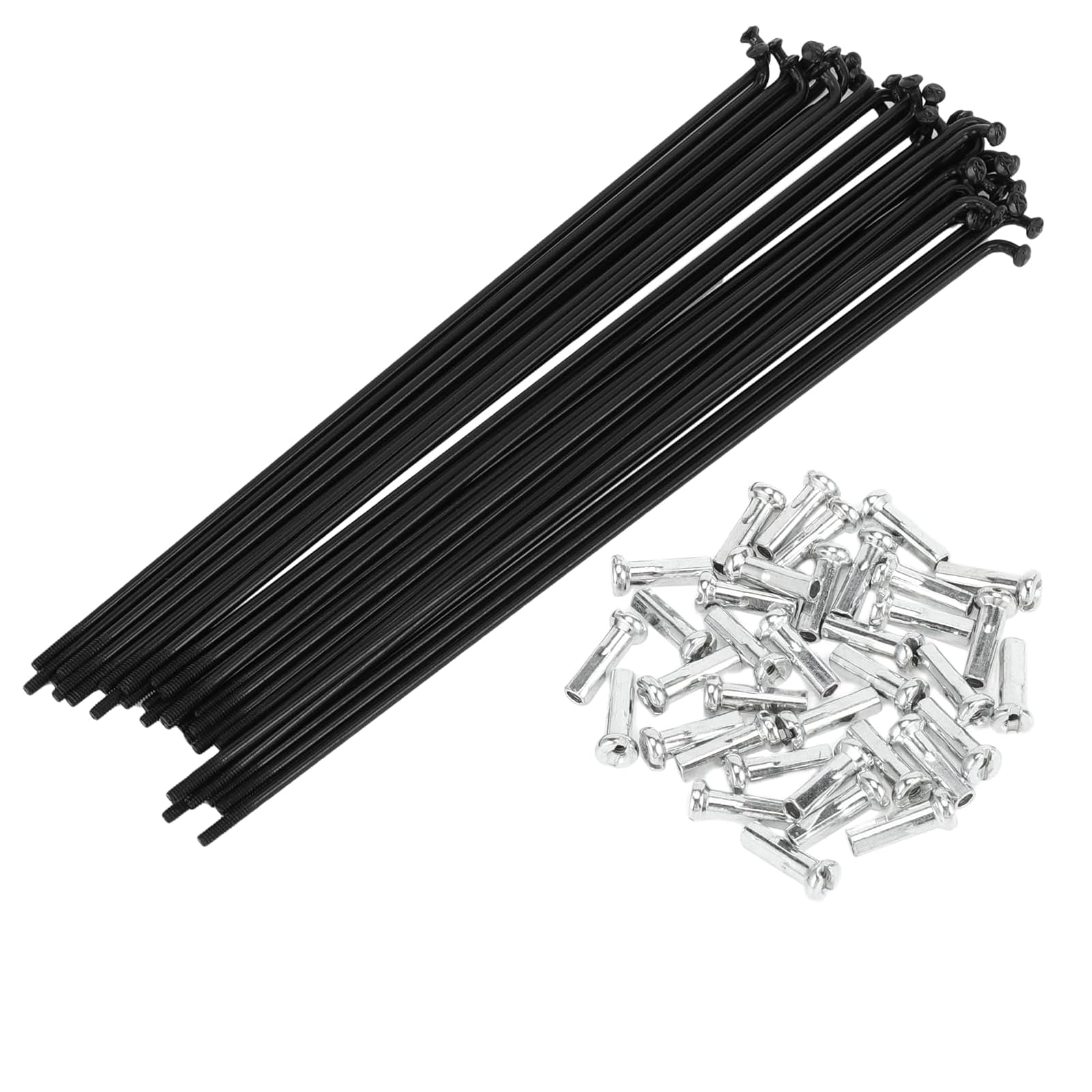 40 sztuk szprych rowerowych ze szprychami rowerowymi, średnica 2 mm, stal nierdzewna, szprychy 14 G/K, do szprych rowerów MTB, rowerów miejskich, downhill i rowerów elektrycznych – czarne 260