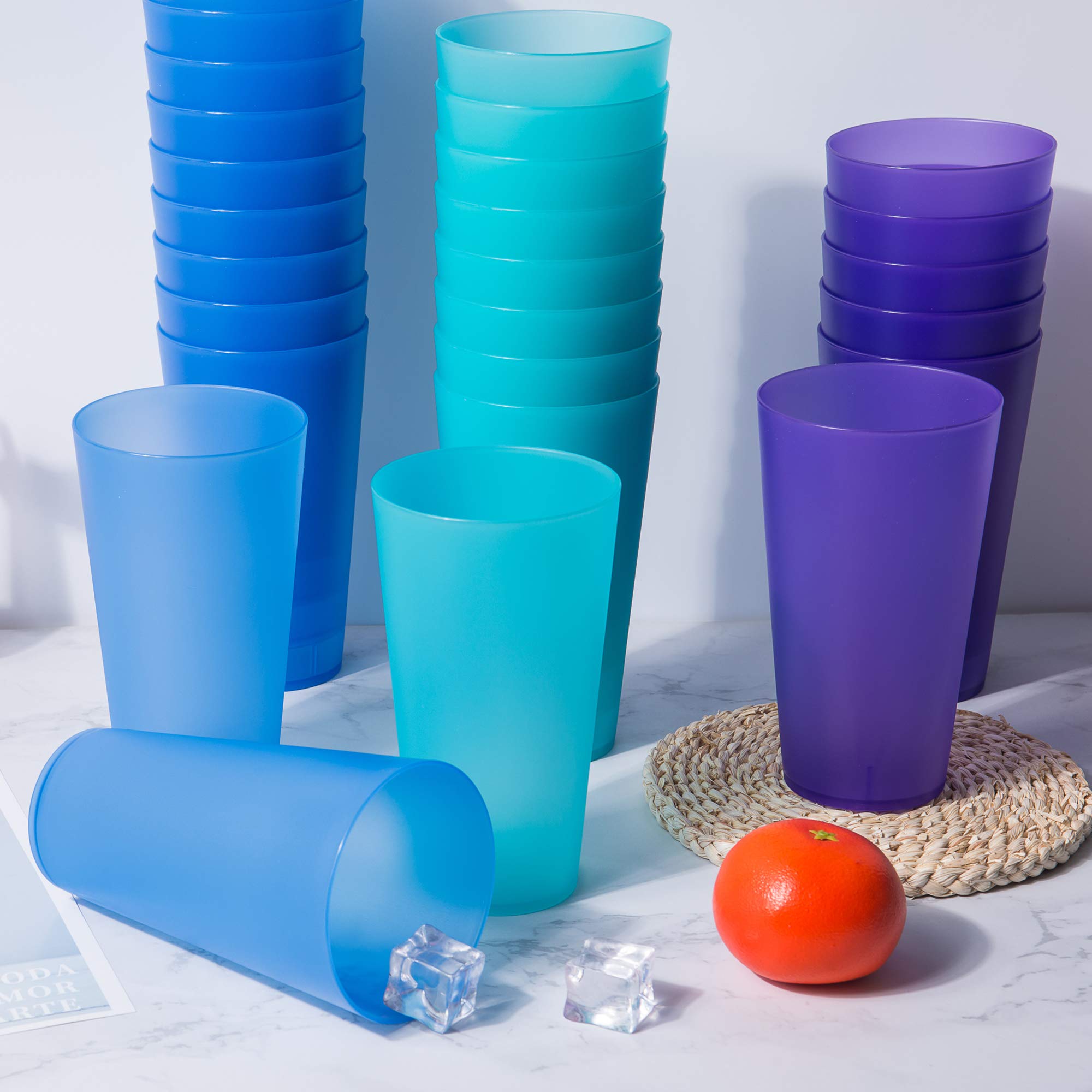 Amazon.com | KX-WARE 32-ounce Plastic Tumblers/Large Drinking Glasses/Party  Cups/Iced Tea Glasses Set of 12 Blue | Unbreakable, Dishwasher Safe, BPA  Free: Tumblers & Water Glasses