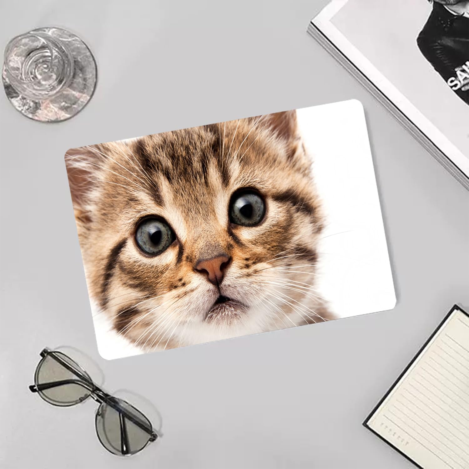 Compatible with MacBook Air 15 inch Case 2026 2025-2023 Release M5 A3448 M4 A3241 M3 A3114 M2 A2941 Durable Plastic Animal Shell Case with Keyboard Cover & Mac OS Keyboard Sticker (Cute Cat)