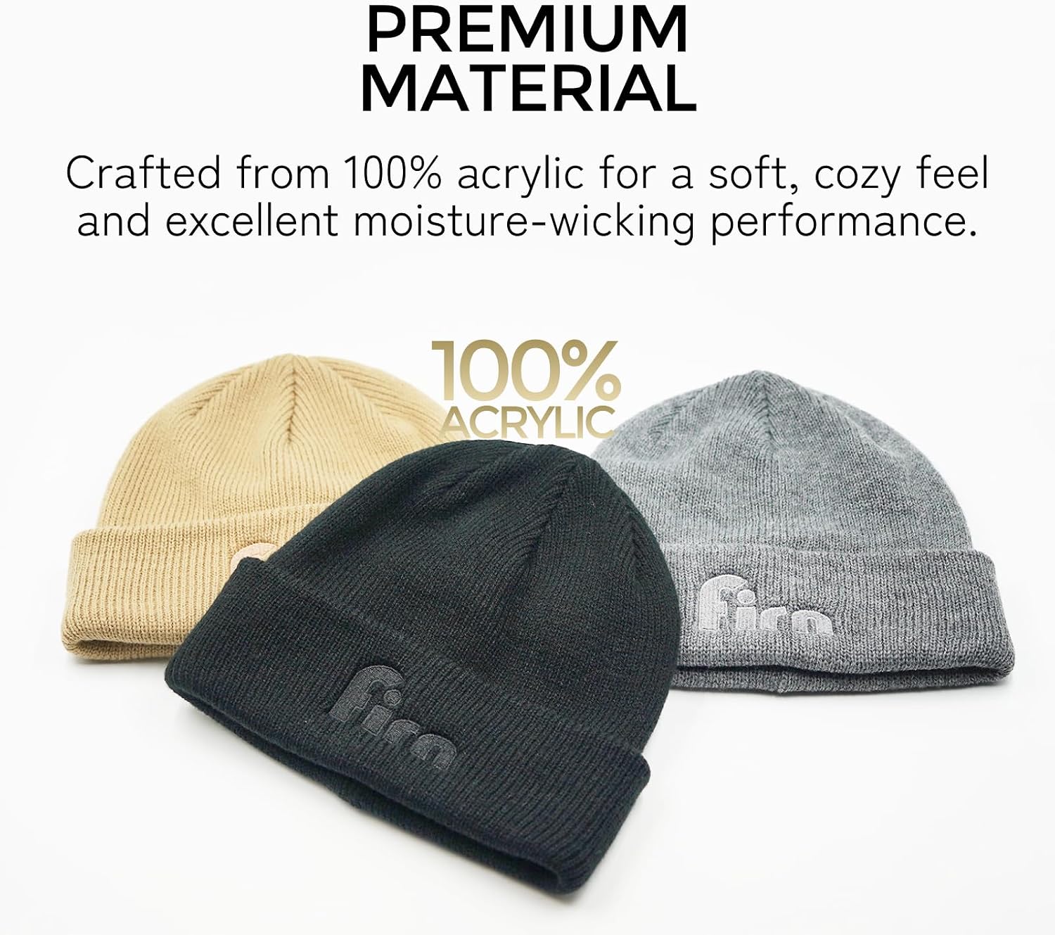 FIRN Beanie Knit Hat Knit Cap Watch Cap for Snowboarding Skiing and Outdoor Sports Soft Stretchy