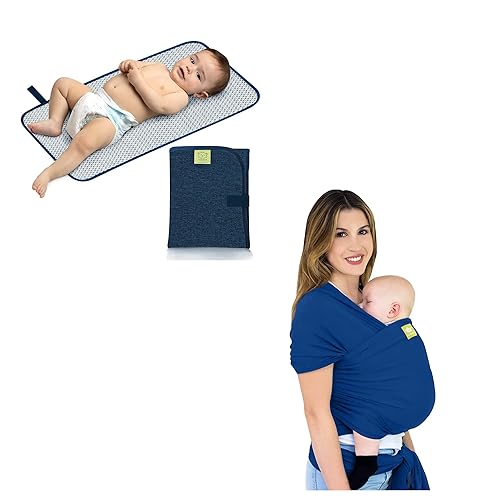 KeaBabies Cambiador de pañales portátil y portabebés KeaBabies – Cambiador de bebé plegable impermeable – Todo en 1 Original transpirable Baby