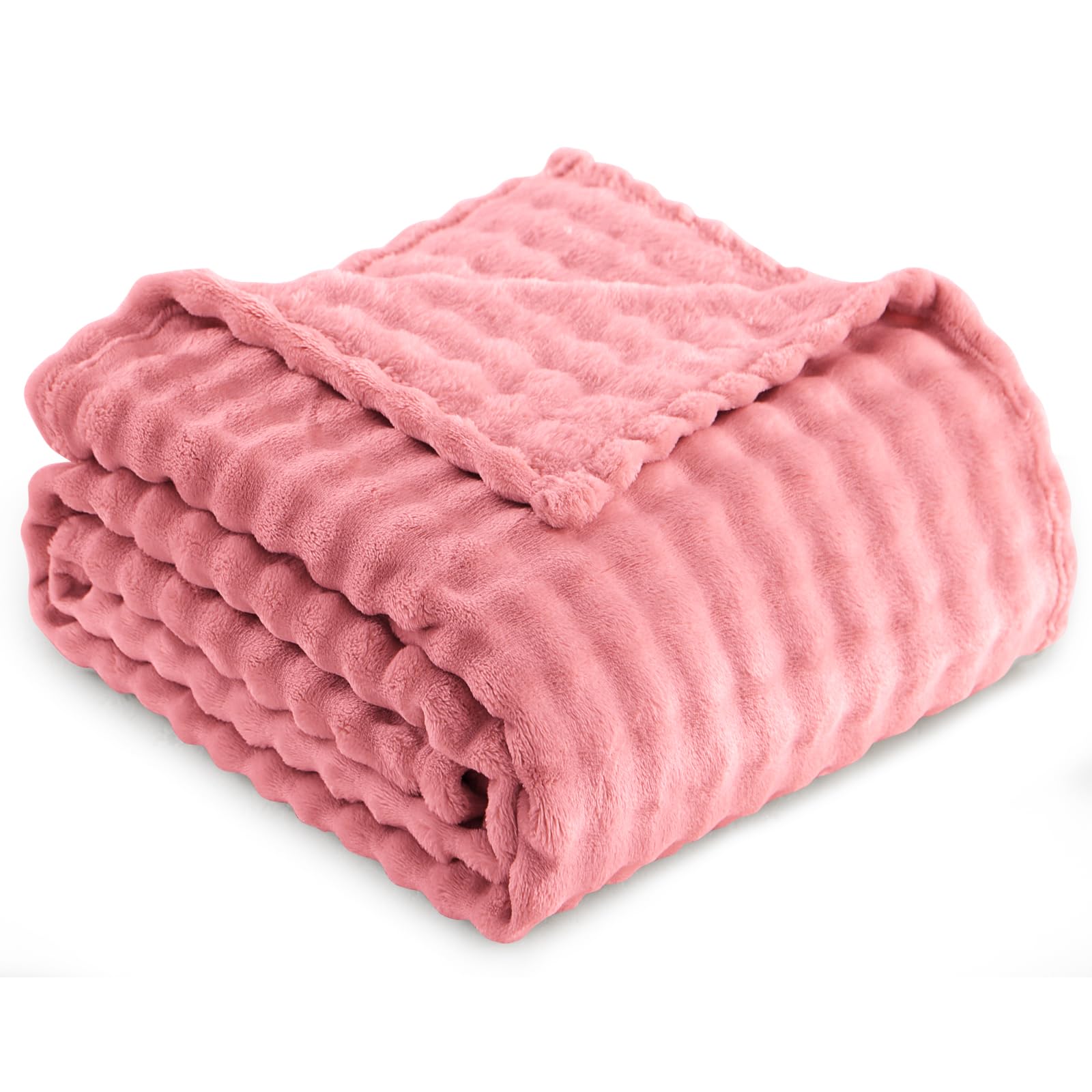 RUIKASI Kuscheldecke Flauschig Kleine Decke Rosa - Weiche Sofadecke & Couchdecke 130x150 cm aus Plüsch, Warme Fleece für Wohnzimmer Deko Blanket, Dicke Wohndecke Mädchen Rosa