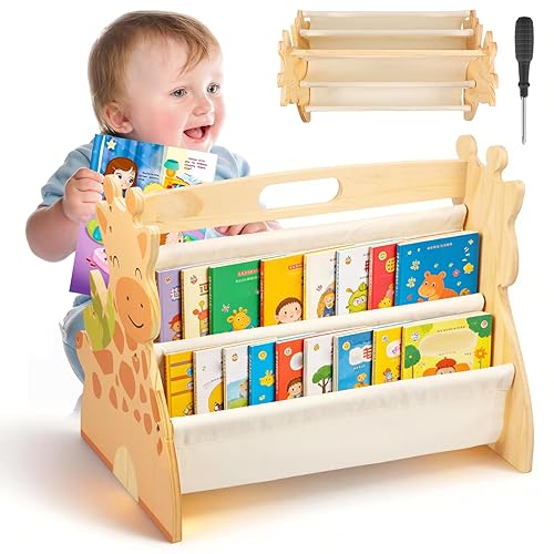 Bibliothèque Montessori Bois Pour Enfant 43x34x28,3cm Bibliothèque Enfant Double Face