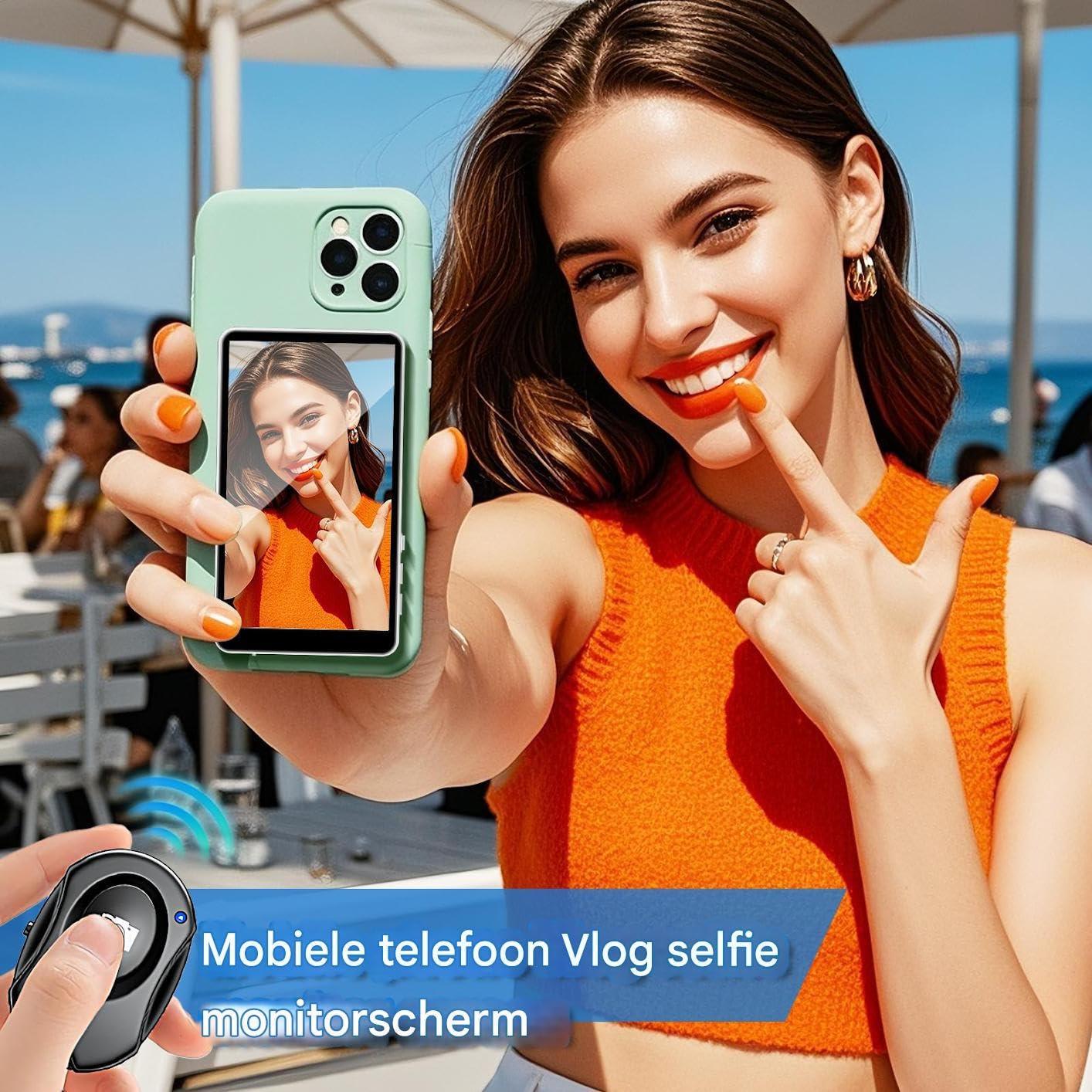 Schermo Monitor Selfie Schermo Monitor Selfie Magnetico Per Streaming Live | Accessorio Smartphone Senza Ritardo per Vlog, Foto, Video e Live Streaming