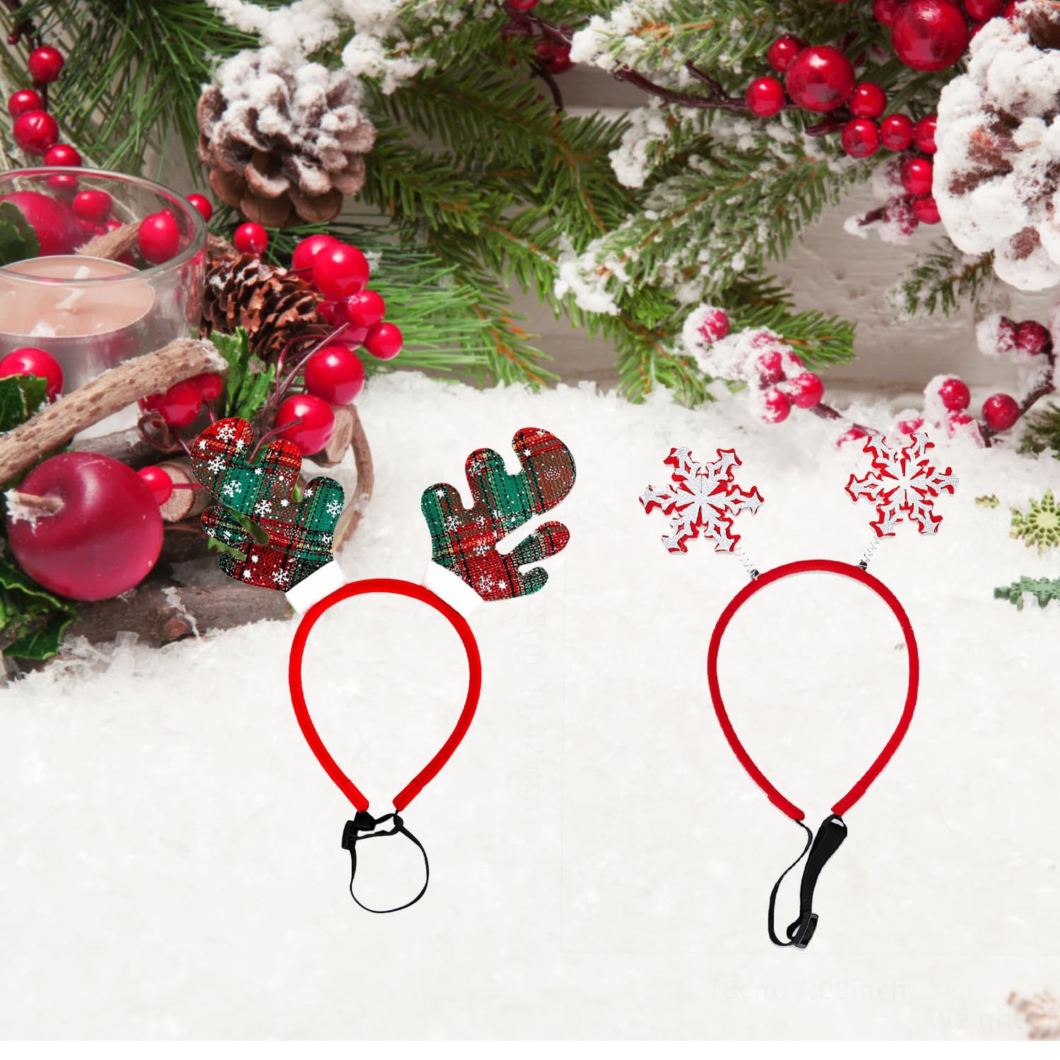 Miaija Pet Hair Hoops Funny Christmas Party Dog Fancy Dress Cosplay Christmas Pet Costume Hair Accessory for Puppy Cat Apparel (Snowflake) - Image 3