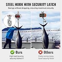 Vista 6 de VEVOR Báscula digital para grúa, 11000 lbs/5000 kg, báscula industrial resistente para colgar con control remoto, carcasa de aluminio fundido