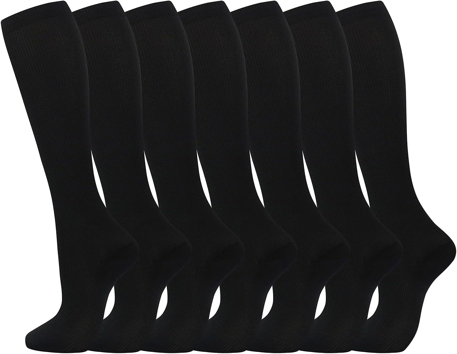 Copper Compression Socks For Women & Men - Best Support For Nurses, Running, Hiking, Recovery & Flight Socks Post Surgery Compression Socks Knee High Compression Socks For Women 7 Pairs