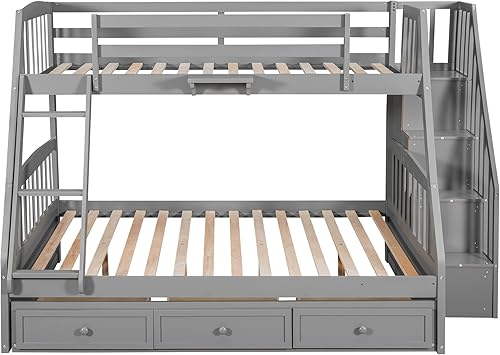 Miniatura 103 de Versatility - Litera individual sobre individual con escritorio y armario integrados, cama alta de madera maciza y plataforma independiente con