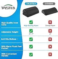 Vista 4 de TALSTILA - Reposapiés para debajo del escritorio en el trabajo, reposapiés con bolsillos cálidos de felpa, reposapiés ergonómico ajustable de espuma