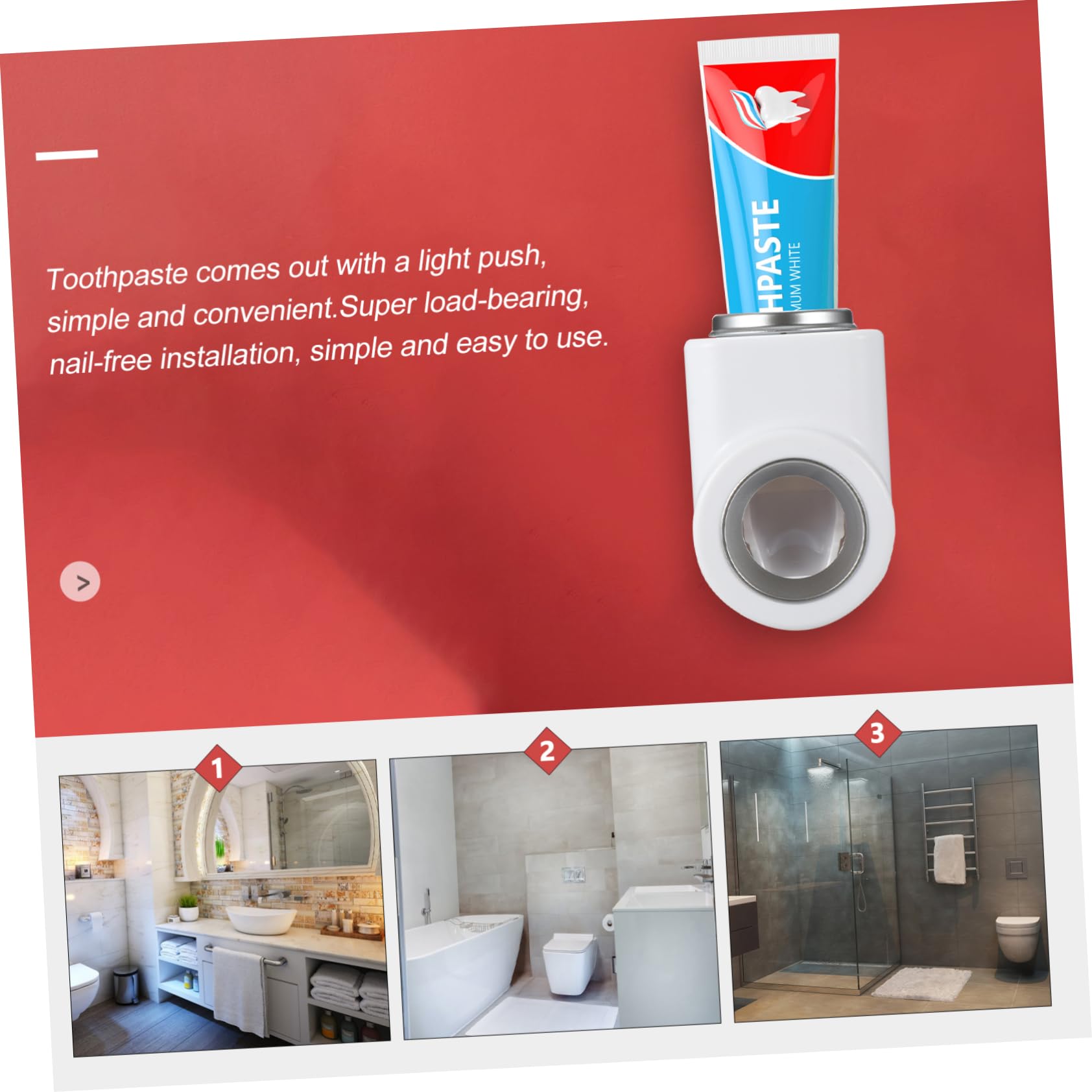 Garneck Pcs Size Toothpaste Squeezer Automatic Dispenser for Beauty Cream Heat-Resistant Wall-Mounted Sturdy and Easy to Use