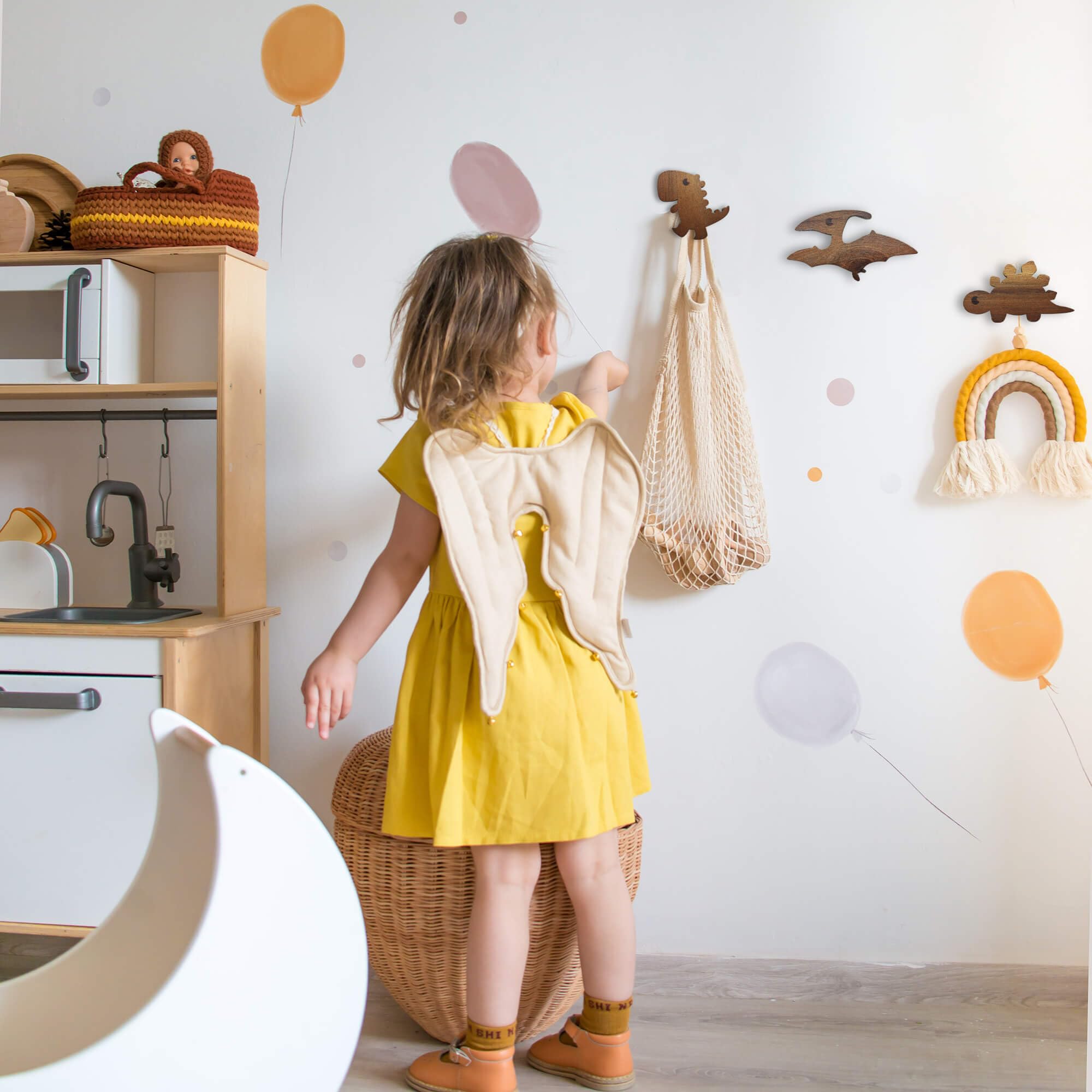 Dinosaurier Wandhaken Aus Walnussholz – Set Mit 4 Dinos Für Kinderzimmer & Flur, Inkl. Montagematerial