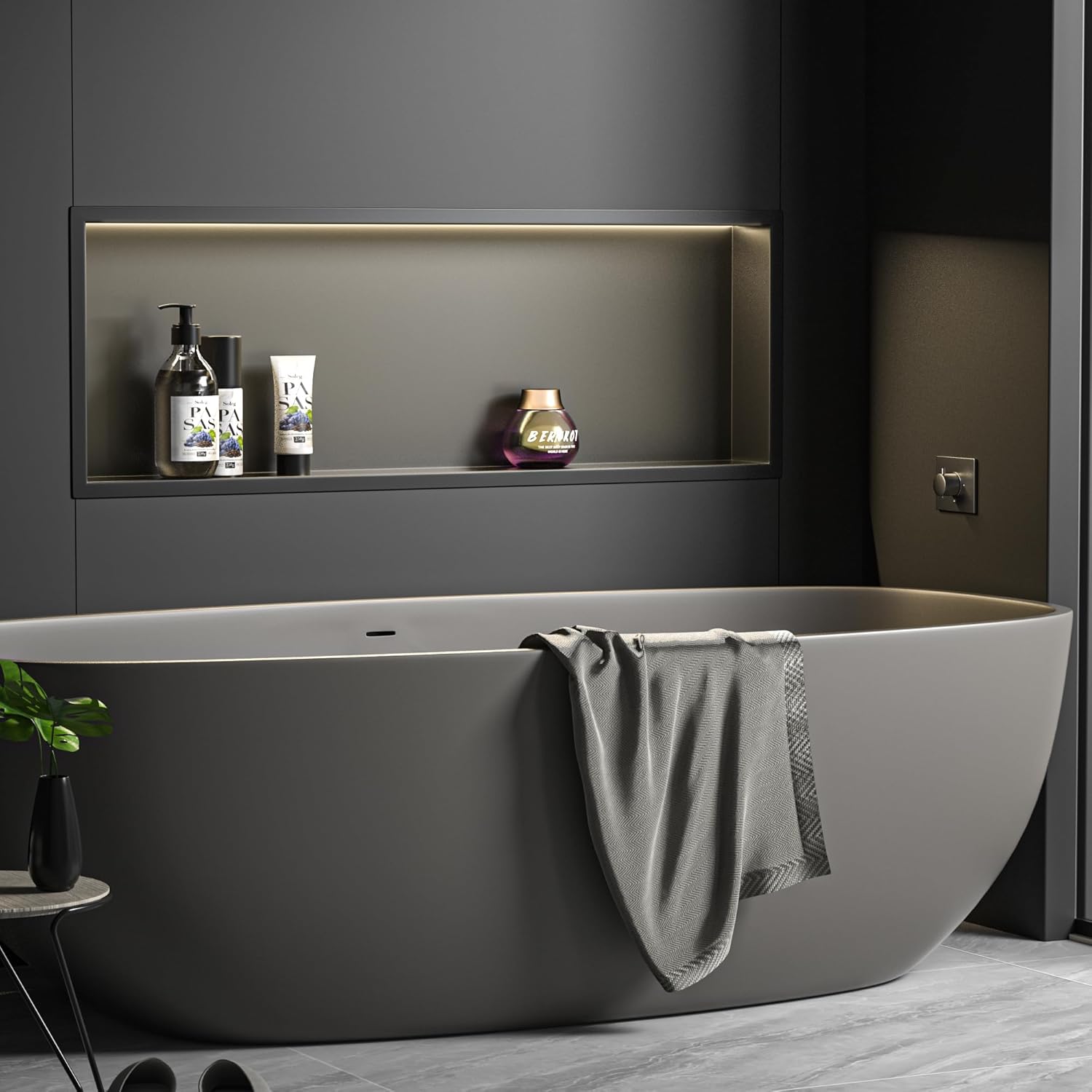 Led Shower Niche 36 X 12 Matte Black 304 Stainless Steel with Lighting IP66 Waterproof Recessed Bathroom Wall Niches Shelf No Tile Need Shower Niche for Bathroom