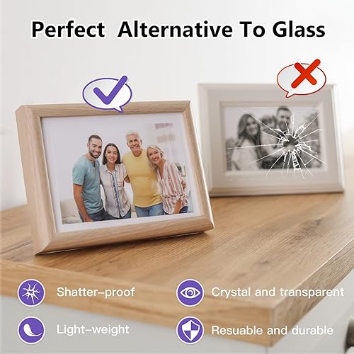 Miniatura 3 de EasBriight Paquete de 2 hojas de plexiglás de 12 x 12 pulgadas, hojas acrílicas transparentes de 18 pulgadas de grosor, paneles de láminas de