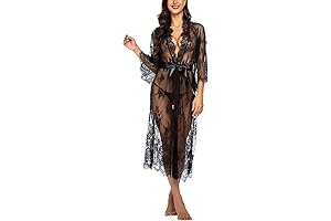 Women's Long Lace Lingerie Kimono Robe: Embodying Sensuality and Style